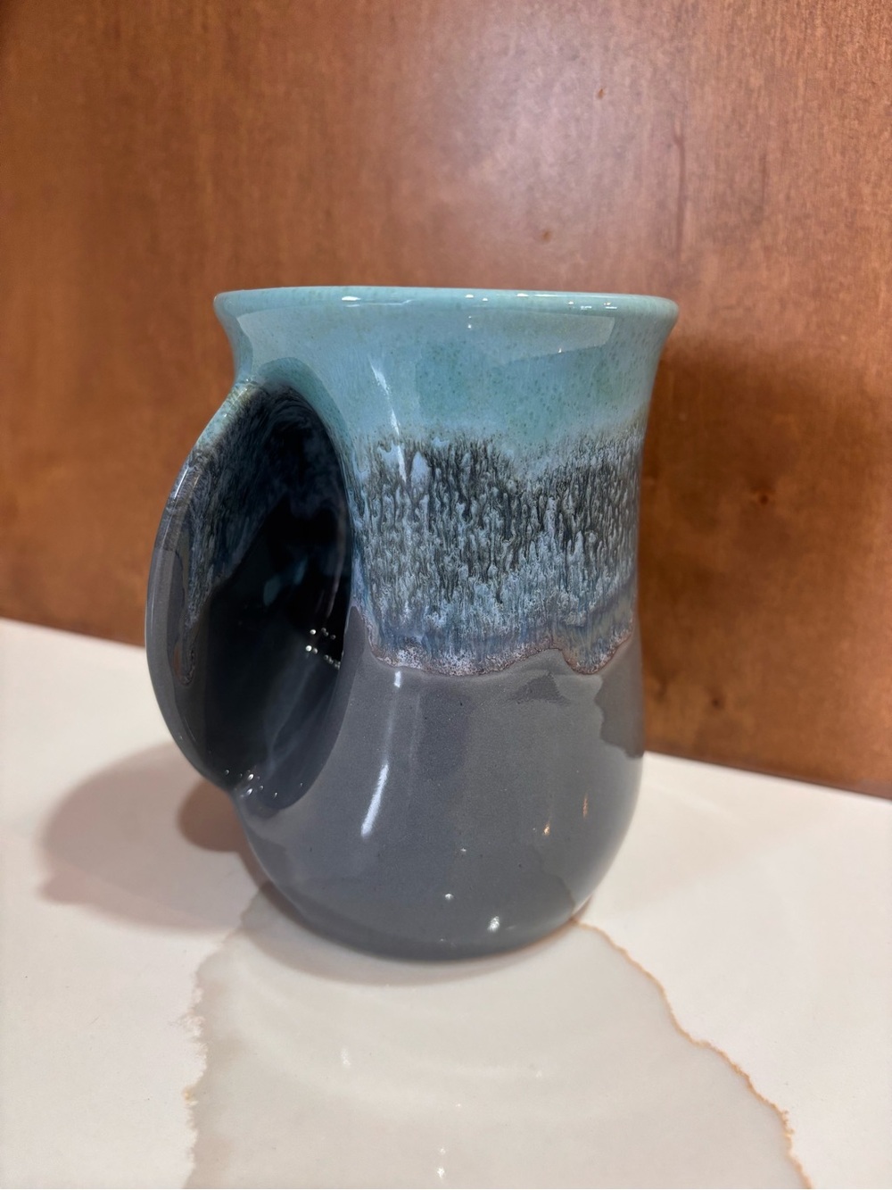 Neher Pottery Clay In Motion Drip Glaze Left Handed Handwarmer Mug 2021 Signed